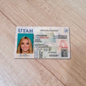 Utah Driver License template